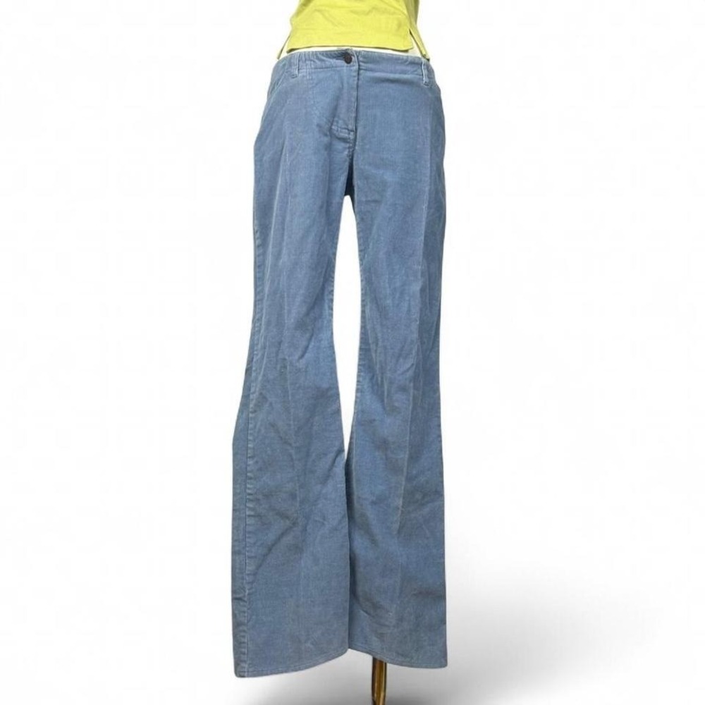 Vintage Guess Y2K Baby Blue Corduroy Low Rise Flare Jeans 28"